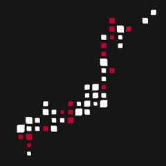 Japan Silhouette Pixelated pattern illustration