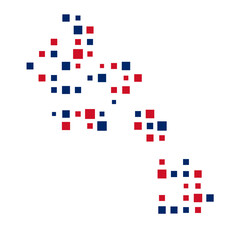 Laos Silhouette Pixelated pattern illustration