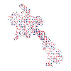Laos Silhouette Pixelated pattern illustration