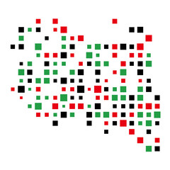 Libya Silhouette Pixelated pattern illustration