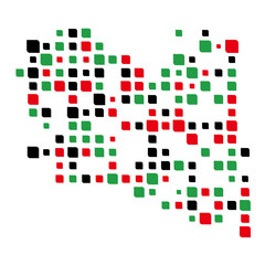 Libya Silhouette Pixelated pattern illustration