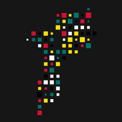 Mozambique Silhouette Pixelated pattern illustration