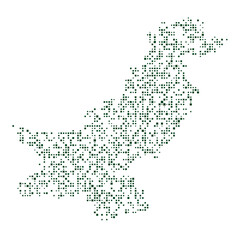 Fototapeta na wymiar Pakistan Silhouette Pixelated pattern illustration