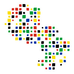 Paraguay Silhouette Pixelated pattern illustration