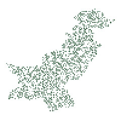Obraz premium Pakistan Silhouette Pixelated pattern illustration