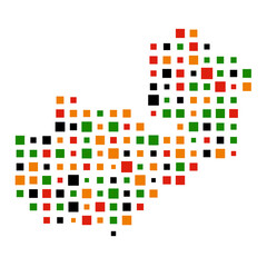 Zambia Silhouette Pixelated pattern illustration
