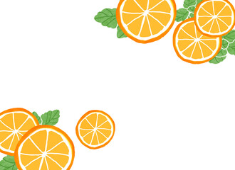 オレンジとミントの壁紙