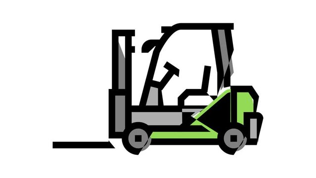 forklift construction car vehicle color icon animation