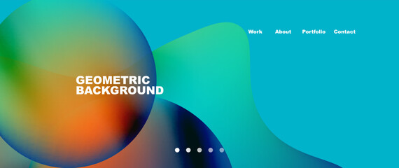 Flowing gradient colors and round elements and circles. Vector illustration for wallpaper, banner, background, leaflet, catalog, cover, flyer