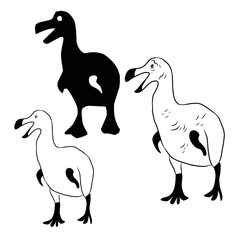 set of animals dinosaur dodo © Kasign23