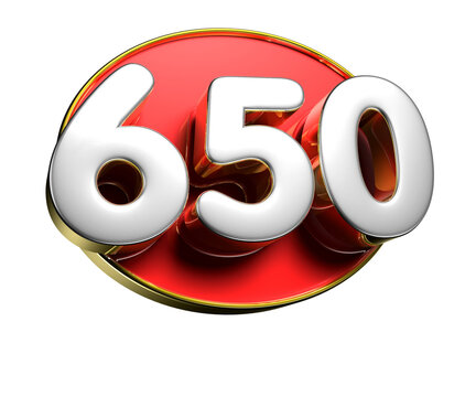 650 gold rim 3D illustration. Advertising signs. Product design. Product sales.