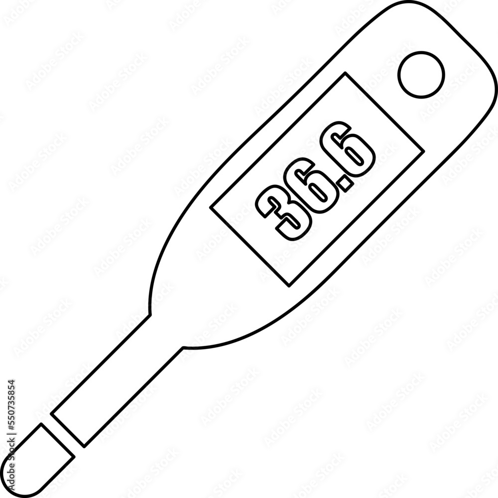 Poster thermometer icon vector stock illustration design template. editable stroke on white background..eps