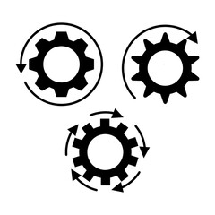 Gear arrows. Marketing concept. Business strategy concept. Vector illustration. stock image. 