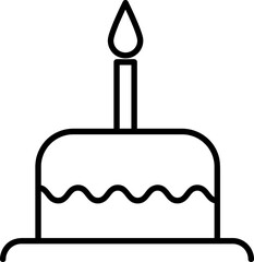 Birthday Cake Icon Vector Design Template on white background..eps