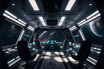 Plakat interior of an spaceship