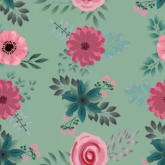Foto op Aluminium Seamless vintage pattern. White flowers . Dirty pink background. vector texture. fashionable print for textiles, wallpaper and packaging. © iopart