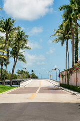 Road entrance of a small bridge to a housing community at Miami, Florida
