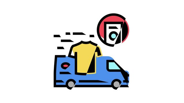 laundry pick up delivery color icon animation