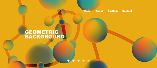 Connected dots geometric landing page background. Vector Illustration For Wallpaper, Banner, Background, Card, Book Illustration, landing page