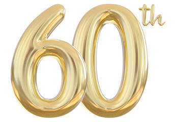 60th anniversary numbers gold celebrate number