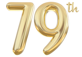79th anniversary numbers gold celebrate number