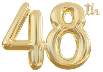 48th anniversary numbers gold celebrate number