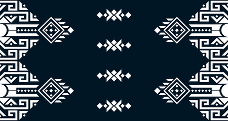 Geometric Seamless Ethnic Pattern in black and white color.design for background. Aztec Pattern illustration template element EP.20