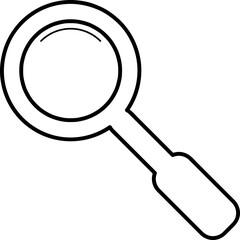 magnifying glass icon, glyph style on white background 