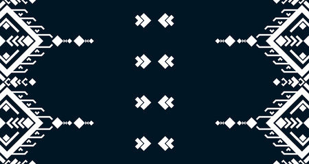 Geometric Seamless Ethnic Pattern in black and white color.design for background. Aztec Pattern illustration template element EP.26