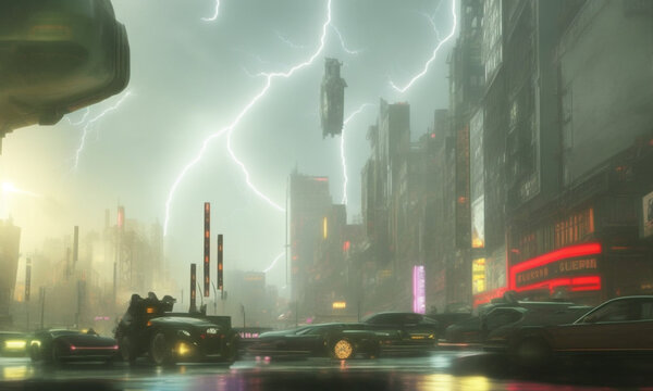 Cyberpunk City Storm 12