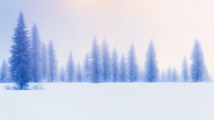 Fir trees in winter snow, Christmas background,  Beauty of nature concept.