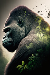 Illustration of a mountain gorilla