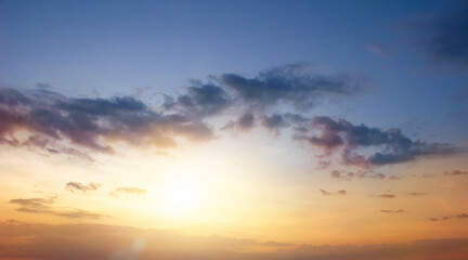 Fototapeta na wymiar Sunset sky as background and clouds.