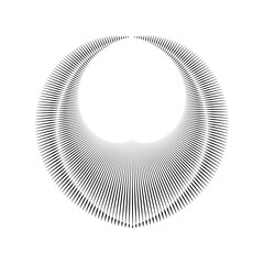 Abstract black lines in circle form. Geometric art. Spiral illustration. Design element for border frame, round logo, tattoo, sign, symbol, web pages, prints, template, pattern and abstract background