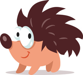 Funny Cartoon Hedgehog Mascot Vector Illustration. Cute, adorable wildlife animal character smiling friendly
