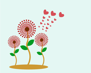 heart shape flower illustration