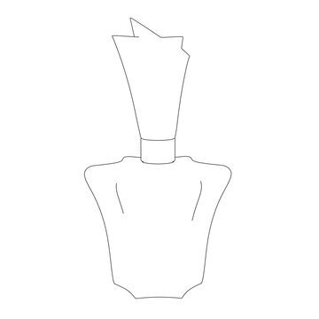 recommend clip art: Perfume bottle outline from black lines isolated on white background. Vector illustration.