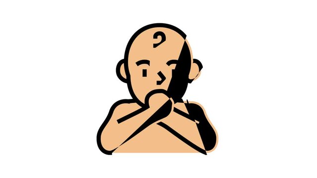 sucking reflex color icon animation