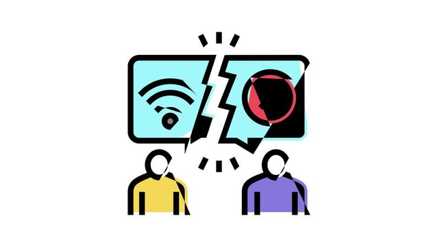 digital divide color icon animation