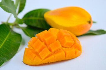 Fresh Mango fruit on white background