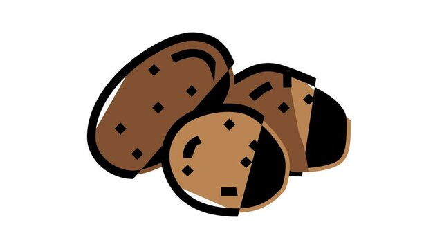 chip potato vegetable color icon animation