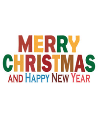 merry christmas text with new year