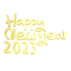 gold happy new year 3d png image