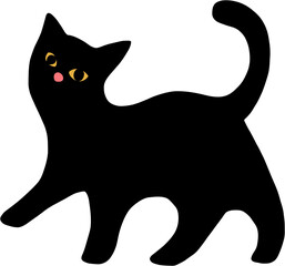 simplicity cat silhouette freehand drawing.