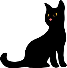 simplicity cat silhouette freehand drawing.