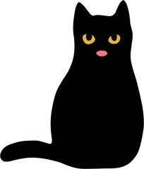 simplicity cat silhouette freehand drawing.