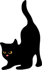 simplicity cat silhouette freehand drawing.