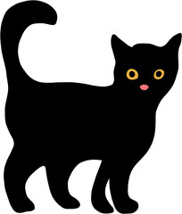 simplicity cat silhouette freehand drawing.