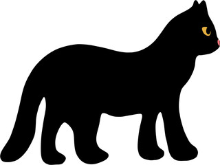 simplicity cat silhouette freehand drawing.