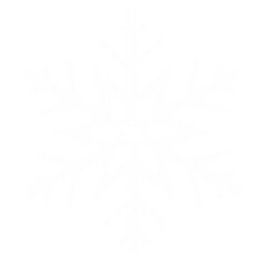 snowflakes in various shapes on transparent background.